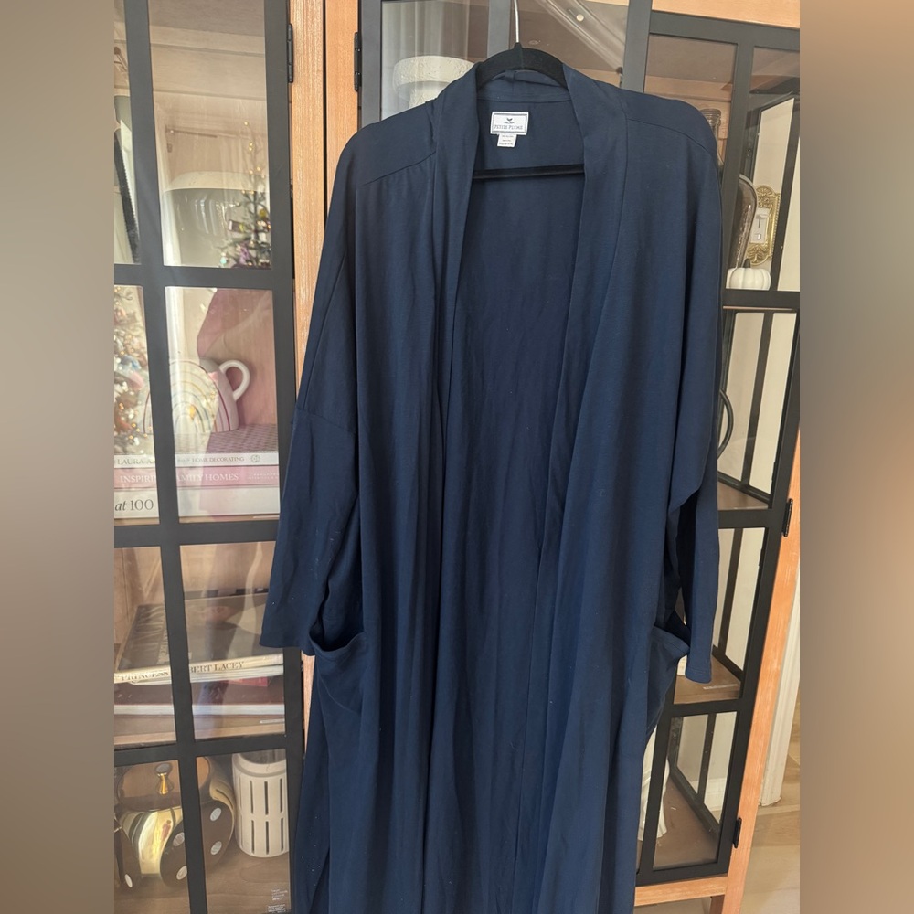 Petite Plume Long Open-Front Robe - Picture 7 of 7